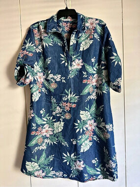Given Kale Floral Midi Dress in Blue & Pink Size XL Like New